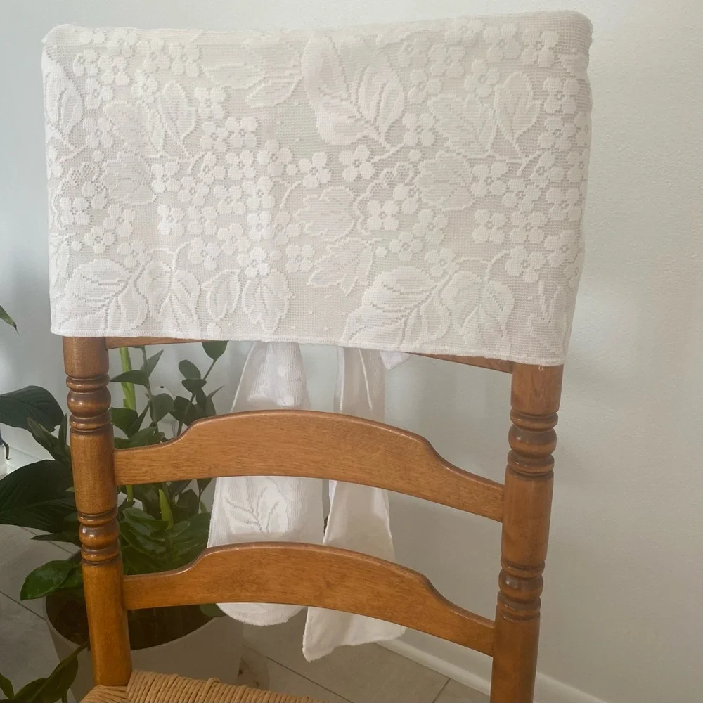 Chair Covers Caps with Bow Set of Two